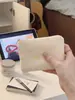 67272 Monedero de Tela con Lazo Rayado y Corazón, para Auriculares, Labial, Varios, Portátil, con Cremallera, Bolsa de Maquillaje