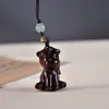 Tallados de Animales Zodiacales en Palo de Rosa - Cordones para Teléfono de Madera Maciza, Dijes para Bolsos y Colgantes Decorativos - Mayoreo