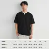 Também Pare Pequena Camiseta com Gola V com Acabamento Contrastante Falsa Duas Peças Masculina de Verão Solta Gola Henley Respirável Casual Versátil Manga Curta