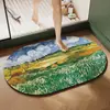 Alfombrilla de Diatomeas para Baño, Alfombrilla para Pies Resistente a la Suciedad Estilo Americano, Alfombrilla Absorbente de Agua Antideslizante para Inodoro, Alfombra de Separación Seca y Húmeda