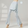 Calça de Dança com Leve Flare para Mulheres, Calça-Saia Moderna com Cobertura de Quadril Falsa de Duas Peças, Roupa de Prática de Dança Clássica, Calça Modeladora