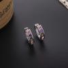Pendientes de estilo japonés y coreano con incrustaciones de cera de circonita, hebilla de oreja, coloridos y exquisitos, diseño de nicho para mujer, anillo de lujo ligero, alfiler de plata, pendientes de moda.