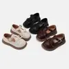 Zapatos Mary Jane de otoño para niños, nuevos zapatos de princesa estilo escolar para niñas, zapatos de suela blanda, zapatos de cuero negro estilo británico