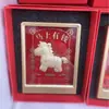 Popular Ornamento Gato da Sorte em Ouro Puro 999, Bolsa da Fortuna em Ouro, Decoração de Quadro para Sala de Estar Presente