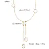 Versão Coreana de Colar Y Feminino Simples de Aço Inoxidável Banhado a Ouro 18K com Concha, Flor da Sorte e Trevo de Cinco Folhas, Charmoso, Elegante e Personalizado