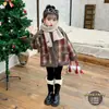 Abrigo para Niñas Estilizado Cuadros Top Nuevo Engrosado Top Infantil Invierno Ropa Exterior Acolchado de Algodón Forro Polar Chaqueta Engrosada