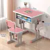 Conjunto de Mesa e Cadeira de Estudo Infantil Mesa de Escrita para Casa Pequeno Apartamento Alunos do Ensino Fundamental e Médio Podem Levantar a Mesa de Lição de Casa