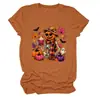 Amazon Ebay Sitio Independiente de Moda y Único Nuevo Estilo Camiseta de Manga Corta con Cuello Redondo de Calavera Calabaza Murciélago Fantasma para Mujer