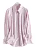 Tienda Insignia Shanghai Dan Nong/Camisa Rosa Casual para Mujer, Corte Holgado, Adelgazante, Con Caída, Resistente a las Arrugas, Sin Planchar, Camisa Versátil