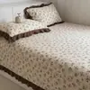 2026 Nueva Cubierta de Cama de Encaje 100% Algodón Lavada con Arena Cubierta de Tatami Kang Cubierta de Cama Acolchada Lunares Corazón Femenino Sábana de Cama Engrosada