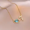 Collar de Flor de Tulipan de Venta Caliente en Tiktok Transfronterizo para Mujer, Diseño de Nicho, Joyería de Moda Versátil de Gama Alta al por Mayor
