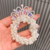 Coreia do Sul acessórios de cabelo coroa adorno de cabeça elástico de cabelo para meninas corda de cabeça de princesa cabeça de bola anel de cabelo de pérola para menina pequena