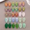 15 Tipos de Cuentas de Vidrio de 11x7 mm con Imitación de Cristal y Diseño de Hoja de Oro, Materiales para Accesorios de Pulseras de Cuentas DIY