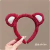 Diadema de peluche dulce de dibujos animados lindos, pinza para el pelo de animal exquisita de alta gama, accesorio para el pelo de diadema de estilo suave con corona alta para mujer