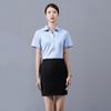 Camisa de Manga Corta Ajustada para Mujer para Vendedores de Bienes Raíces, Propiedades y Seguros, Cuello en V, Ropa de Trabajo Elegante y Adecuada para el Trayecto al Trabajo