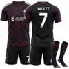 2627 Camiseta del Ejército Rojo Número de Club 11 Salah Uniforme de Equipo Deportivo Liverpool Segundo Uniforme de Visitante Set de Kit de Fútbol