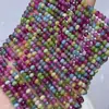 Venta Caliente Transfronteriza 3*4 Ábaco Facetado Cuentas Piedra Natural Calcedonia Coloreada Cuentas Rueda Facetada Accesorios para Collar Pulsera