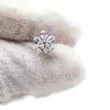 Pendientes de Aleación de Titanio Fengtai F136 Flor de Cinco Pétalos Pendientes de Circonita con Espiral Interna Perforación de Rosca 0.9 Joyería para Oreja Clavo de Hueso de Oreja