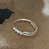 Anillo Espiral Irregular de Plata de Ley S925~Estilo Coreano Ins Líneas Minimalistas, Anillo de Diseño Versátil Simple y a la Moda