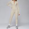 Macacão Transfronteiriço Outono e Inverno Justo com Forro de Fleece Macio Macacão de Yoga Macacão Quente para Exterior Traje de Corrida Fitness 2509
