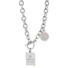Collar Colgante Cuadrado Estilo Harajuku Hip-Hop Creativo con Goteo de Aceite de Aleación de Fundición a Presión Electrochapado Personalizado Venta Directa de Fábrica de Joyería