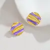 Pendientes Redondos Geométricos de Acero Inoxidable de Moda Europea y Americana para Mujer, No se Desvanecen, Lujo Ligero, Pendientes de Acero de Titanio de Gama Alta, Envío Directo de Una Pieza