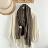 Bufanda Artística de Estilo Vintage para Mujer, Tacto de Algodón y Lino, Toalla de Playa para Vacaciones en la Playa, Chal a Rayas Verticales Coloridas para Combinar con la Ropa