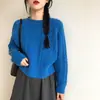 Suéter grueso de punto trenzado con cuello redondo estilo coreano para mujer, corte holgado, nueva colección otoño/invierno 2026, adecuado para usar como capa exterior