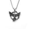 E-commerce transfronterizo joyería vikinga retro estilo punk dominante collar de acero inoxidable con disco de doble hacha para hombre