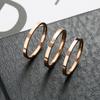 Nuevo Anillo Sansheng III de Acero de Titanio para Mujer Simple de Acero Inoxidable Japonés y Coreano Ultra Fino Moda Retro Anillo para Niñas