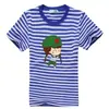 Camiseta Alma de Verano para Hombres y Mujeres Camiseta Infantil de Manga Corta Rayas Cuello Redondo Media Manga Uniforme de Clase Traje de Marinero Grupo de Actividad