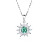 Transmisión en Vivo de Tiktok Dropshipping Collar de Plata S925 Floral Esmeralda Accesorios para Mujer Regalo Cadena para Clavícula Conmemorativa Colgante