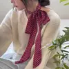 Lenço Preto com Bolinhas Pretas Leve Luxo Quadrado Pequeno de Alta Qualidade Faixa para Cabelo/Pescoço Feminina Outono Novo Versátil Moda Combinando com Camisa