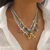 Zb0410 Colgante de Estrella de Mar y Concha de Acero Inoxidable para Playa de Verano, Color Dorado 14K Electrochapado, Cordón de Conservación de Color, Collar y Pulsera para Mujer