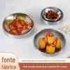 Prato coreano de aço inoxidável 304, prato dourado de camada dupla para picles, prato para molho, prato para temperos, prato para lanches, prato para arroz, tigela pequena