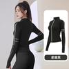 Jaqueta Esportiva Fitness Slim-Fit Gola Meia Altura Estampa de Pêssego Transfronteiriça Moda Yoga Emagrecedora