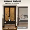 Cortina de porta para sala de estar em estilo vintage personalizada, cortina divisória, instalação sem furar, meia cortina de privacidade para banheiro, cortina de tecido à prova de mosquitos para quarto