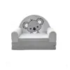 Sofá Pequeño Infantil Dibujo Animado Koala Plegable Siéntate y Acuéstate Multifuncional Rincón de Lectura para Bebés Sofá de Esponja Extraíble y Lavable