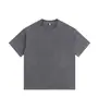 Algodón puro de 270 g con un efecto desteñido y blanqueado, resistente, parcialmente desgastado, camiseta de manga corta extragrande con hombros caídos estilo americano al por mayor