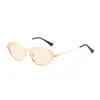 Gafas de Sol Ovaladas Simples Transfronterizas, Nuevas Gafas de Sol de Moda Europeas y Americanas, Gafas de Alta Gama para Mujer de Alta Definición Anti-UV