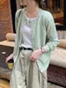 Chaqueta de Punto Cardigan para Mujer Otoño Invierno Abrigo Delgado Holgado Nuevo Elegante Manga Larga Primavera Otoño Top