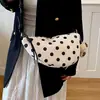 Bolso de gamuza con terciopelo de lunares, moda coreana, bolso de hombro de otoño, nuevo estilo 2026, bolso cruzado de un solo hombro para el trabajo