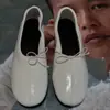 Sapatilhas Balerinas Redondas com Laço Estilo Coreano para Mulheres Nova Coleção Primavera/Verão 2026 Sapatos Confortáveis de Vovó Sapatos Modernos com Solado Macio