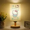 Luz de noite de gatinho de desenho animado Hello Kitty para quarto de criança, pequena luminária de mesa, quarto, estudo, proteção para os olhos, luz quente, lâmpadas