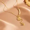 Acero Inoxidable Vacío Electrochapado Flor Joyería Margarita Pequeña Chapada en Oro de 18K Crisantemo Versátil Gama Alta No se Desvanece Collar para Mujeres