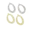 Colgante de anillo irregular ovalado hueco de aleación martillada para collares, pendientes, colgantes y accesorios de cadena para suéter hechos a mano DIY