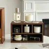 Caja de Almacenamiento con Compartimentos de Madera para Escritorio Retro, Organizador de Cosméticos y Artículos Pequeños, Caja de Almacenamiento Rectangular Exquisita de Alta Gama