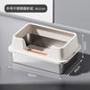 Bandeja de Arena para Gatos de Acero Inoxidable Abierta con Borde Alto Sobredimensionada Antisalpicaduras Profundizada Semi-cerrada Inodoro para Gatos Suministros para Mascotas
