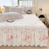 Faldón de Cama Acolchado de Algodón Puro Pieza Única Estilo Princesa Nuevo Todo Algodón Cubrecolchón Engrosado Funda Antipolvo Dobladillo Feo Venta al por Mayor de Fábrica