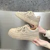 Zapatos de vestir de cuero de vaca de primera capa para mujer, con bloques de color, plataforma de suela gruesa, que aumentan la altura, zapatillas casuales versátiles, nuevo estilo de otoño